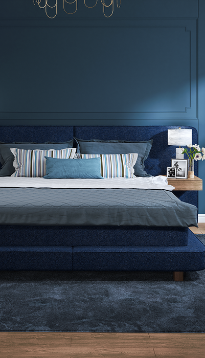 Sembella Boxspringbett Casanova Curly Navy